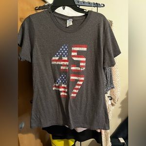 Women’s patriotic American flag 45 47 tee shirt. Size Large